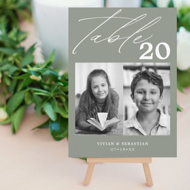 Minimalist Sage Wedding Table Number Two Pictures (Creator Uploaded)