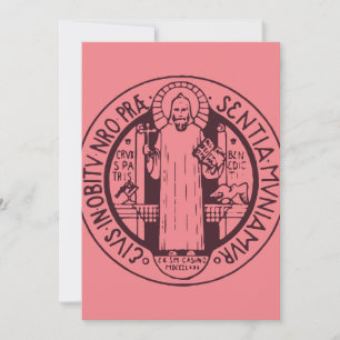 Minimalist Saint Benedict Medal Symbol Art Invitation