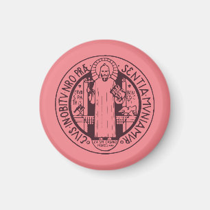 Minimalist Saint Benedict Medal Symbol Art Magnet