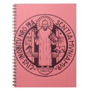 Minimalist Saint Benedict Medal Symbol Art Notebook