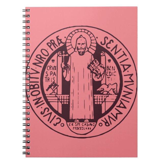 Minimalist Saint Benedict Medal Symbol Art Notebook (Front)