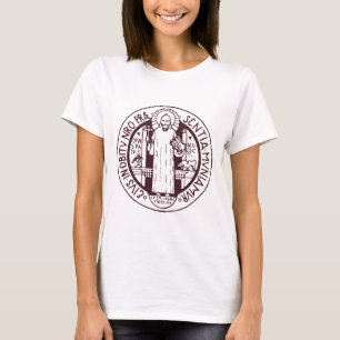 Minimalist Saint Benedict Medal Symbol Art T-Shirt