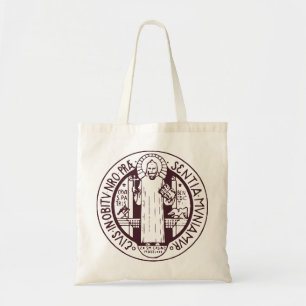 Minimalist Saint Benedict Medal Symbol Art Tote Bag