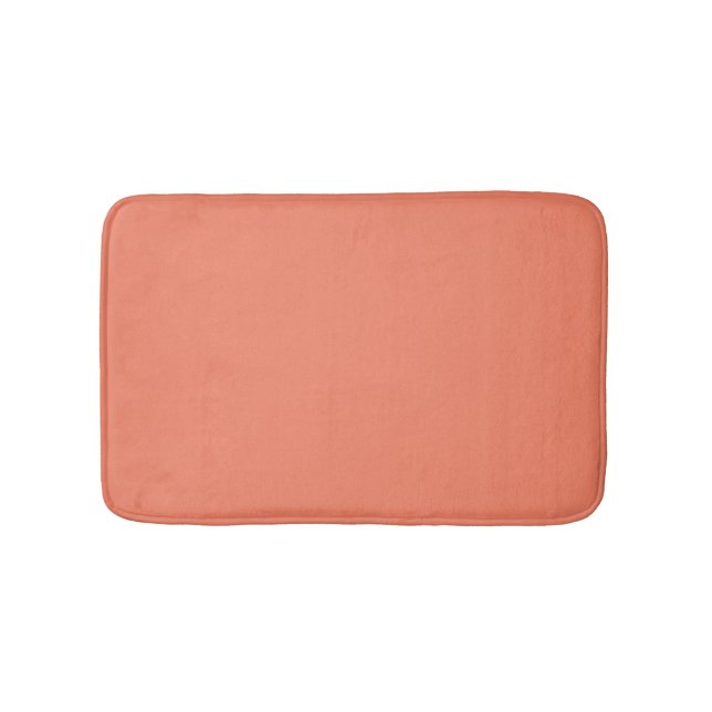 Minimalist salmon solid plain elegant modern chic  bath mat (Front)
