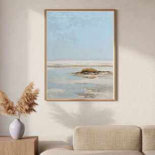 Minimalist Salt Flat Abstract Landscape Art Poster
