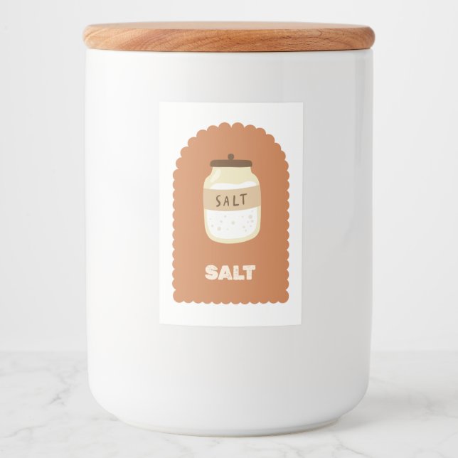 Minimalist Salt Storage Modern Kitchen Food Label (Front)