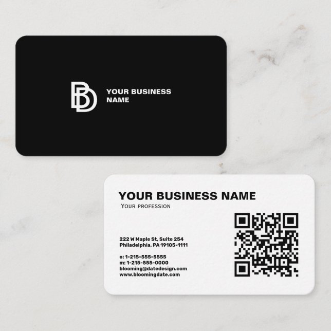 Minimalist Sample Business Card Template – Modern  (Front/Back)
