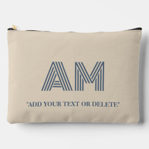 Minimalist Sand Beige Monogram Accessory Pouch