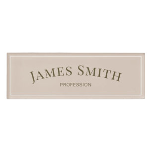 Minimalist Sand Dollar Grey: Elegant Professional Name Tag