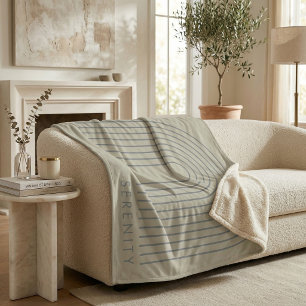 Minimalist Sand Grey Arch Line Art Quiet Luxury Fleece Blanket