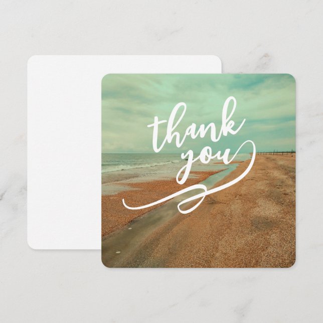 Minimalist Sandy Beach Ocean Tide Destination Invitation (Front/Back)