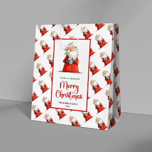 Minimalist Santa Claus modern festive holiday bag
