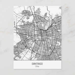 Minimalist Santiago Chile Postcard