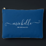 Minimalist Sapphire Blue Personalised Bridesmaid Accessory Pouch<br><div class="desc">Introducing our Chic Minimalist Sapphire Blue Personalised Bridesmaid Accessory Pouch, a stylish and versatile gift designed to celebrate your bridesmaids in elegance. This accessory pouch is the epitome of modern chic, perfect for any occasion from bridesmaid proposals to bridal showers. Crafted with a minimalist design, this pouch features a Sapphire...</div>