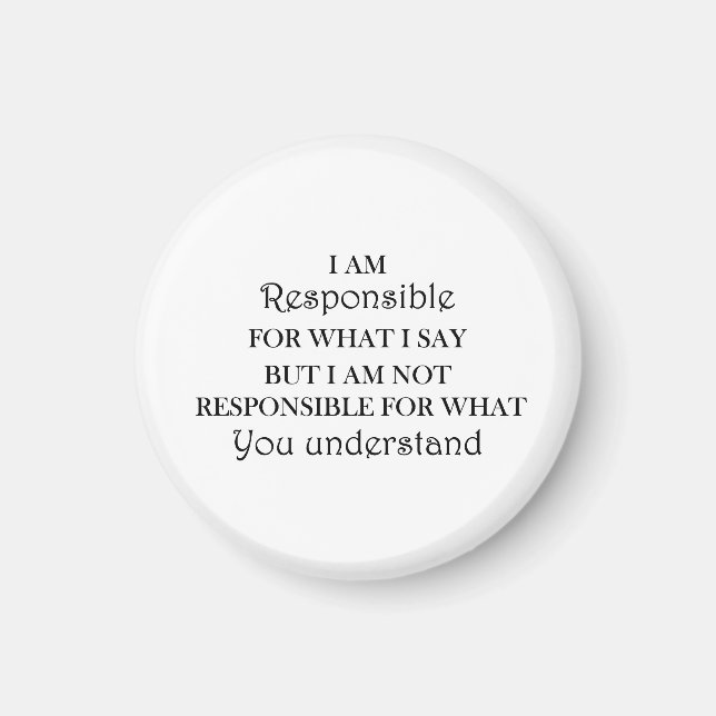 minimalist Sarcastic,Funny,Attitude ,quote magnet (Front)