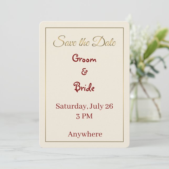 Minimalist Save the Date Card (Standing Front)