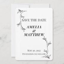 Minimalist Save the Date Card, Modern Aesthetic