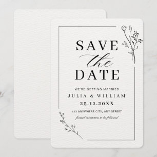 Minimalist Save the Date Card, Modern Wedding