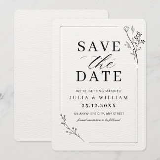 Minimalist Save the Date Card, Modern Wedding