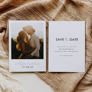Minimalist Save the Date Card With One Photo