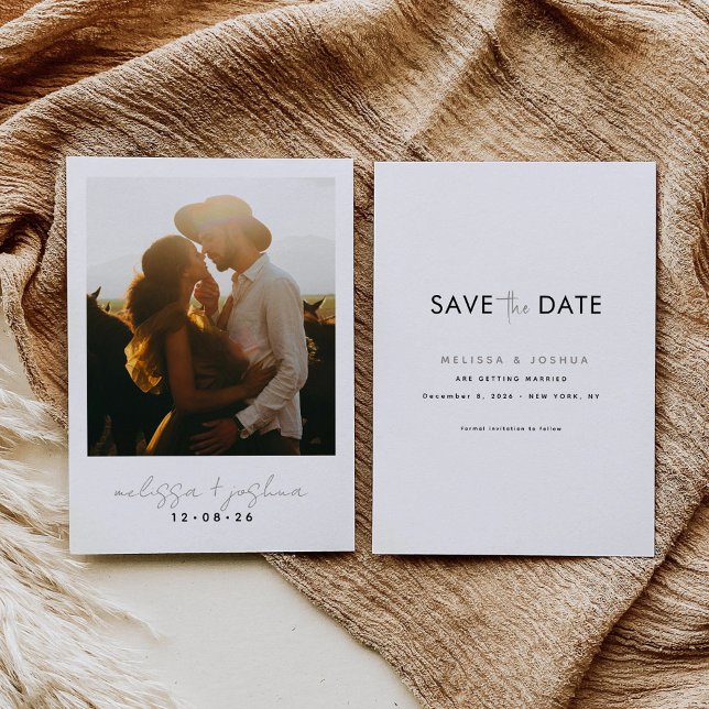 Minimalist Save the Date Card With One Photo (Creator Uploaded)