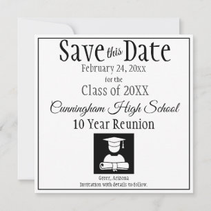 Minimalist Save The Date Class Reunion Template