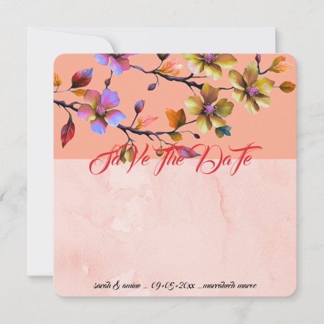 Minimalist Save the Date Digital E-invite Template (Front)