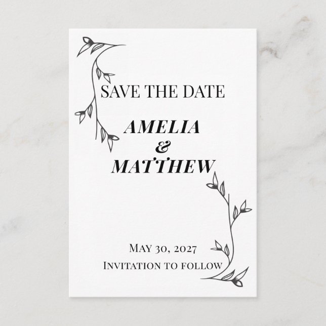 Minimalist Save the Date Enclosure Card (Front)