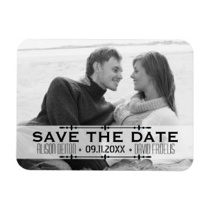Minimalist Save the Date simple wedding photo Magnet
