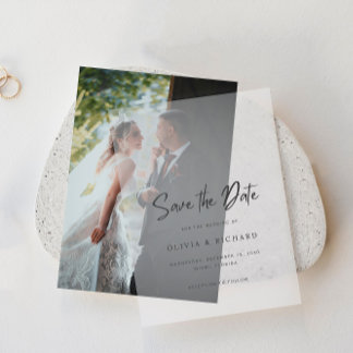 Minimalist Save The Date Vellum Invitation