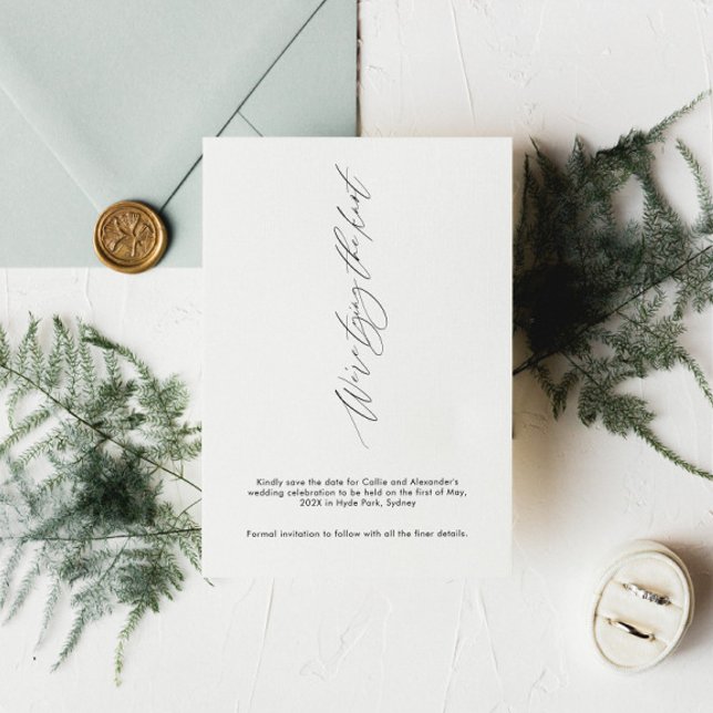 Minimalist Save the Date w Calligraphy and Photo Invitation (Creator Uploaded)