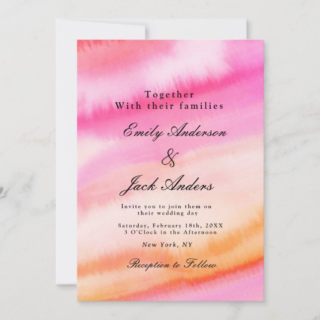  Minimalist Save the Date | Watercolor Wedding  (Front)