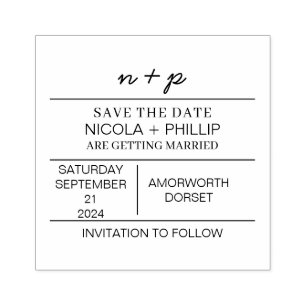 Minimalist Save The Date Wedding Stamp   