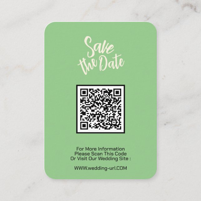  Minimalist save the date Wedding Website QR Code Enclosure Card (Back)