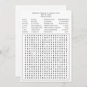 Minimalist Save the Date Wedding Word Search - W2 Invitation