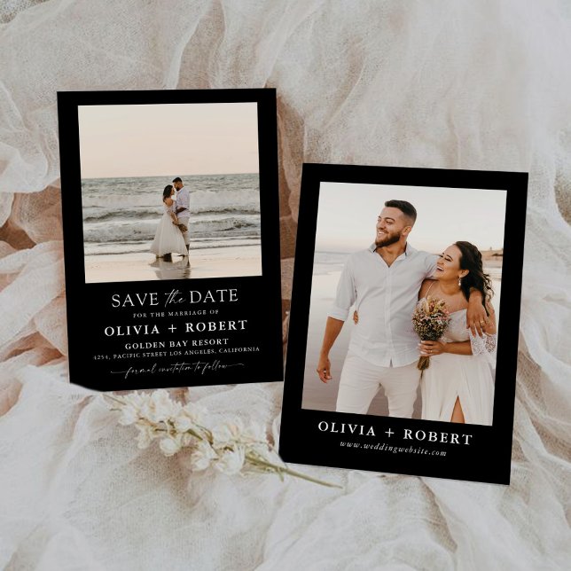 Minimalist Save the Date with Photo Card (Creator Uploaded)