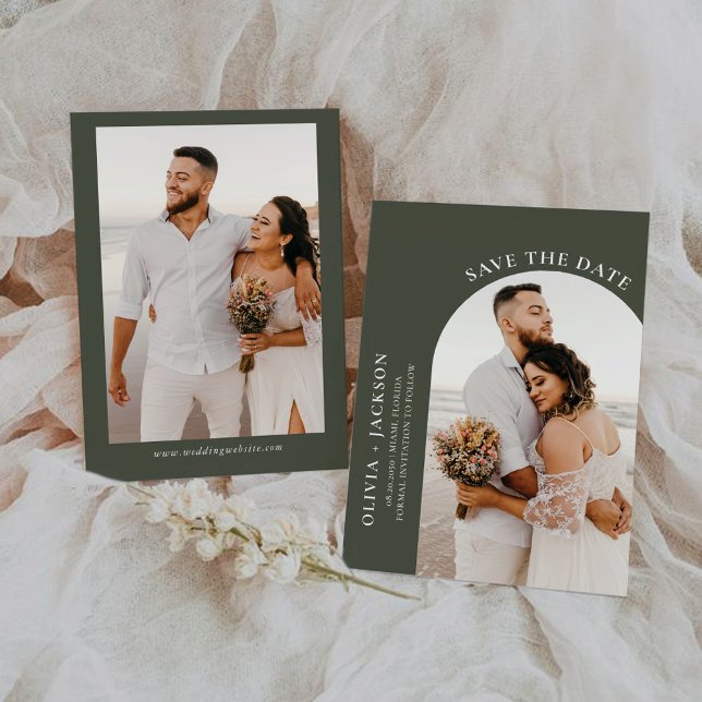 Minimalist Save the Date with Photo Card (Creator Uploaded)