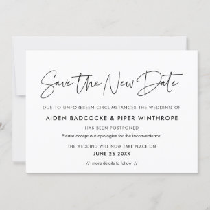 Minimalist Save the new date wedding announcement