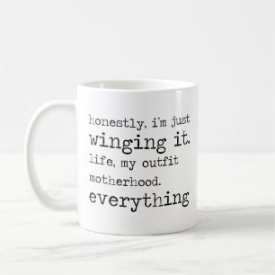 Minimalist Saying Mug Just Winging It Quotes Gift