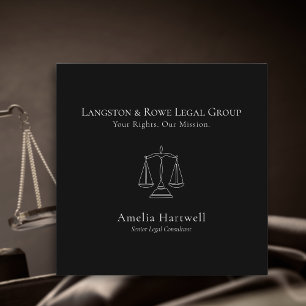 Minimalist Scales of Justice Legal Professional Square Business Card