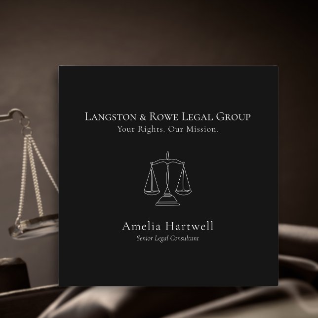 Minimalist Scales of Justice Legal Professional Square Business Card (Creator Uploaded)