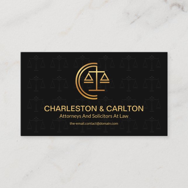 Minimalist Scales Of Justice Signage Motif Law Business Card (Front)