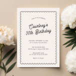 Minimalist scalloped 30th birthday party invitation<br><div class="desc">Designed to coordinate with our Scalloped Border Collection, this minimalist 30th birthday party invitation features a classic design with a unique twist - the scalloped border is one of a kind, and will surely add a slight retro feel to this modern invitation. If you want to catch your guest's attention...</div>