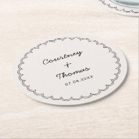 Minimalist Scalloped border Drinking Coasters