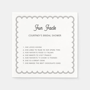 Minimalist Scalloped Border Fun Fact Napkins