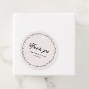 Minimalist Scalloped border thank you tag