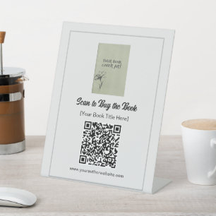 Minimalist "Scan to Buy the Book" Pedestal Sign
