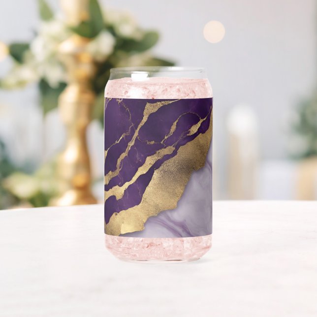 Minimalist Scandinavian Chic Lilac Purple Marble Can Glass (Insitu (Wedding))