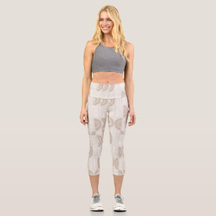 Minimalist Scandinavian Geometric Block Print AOP Capri Leggings