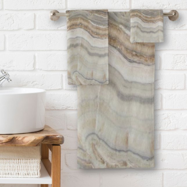 minimalist scandinavian granite brown grey marble bath towel set (Creator Uploaded)